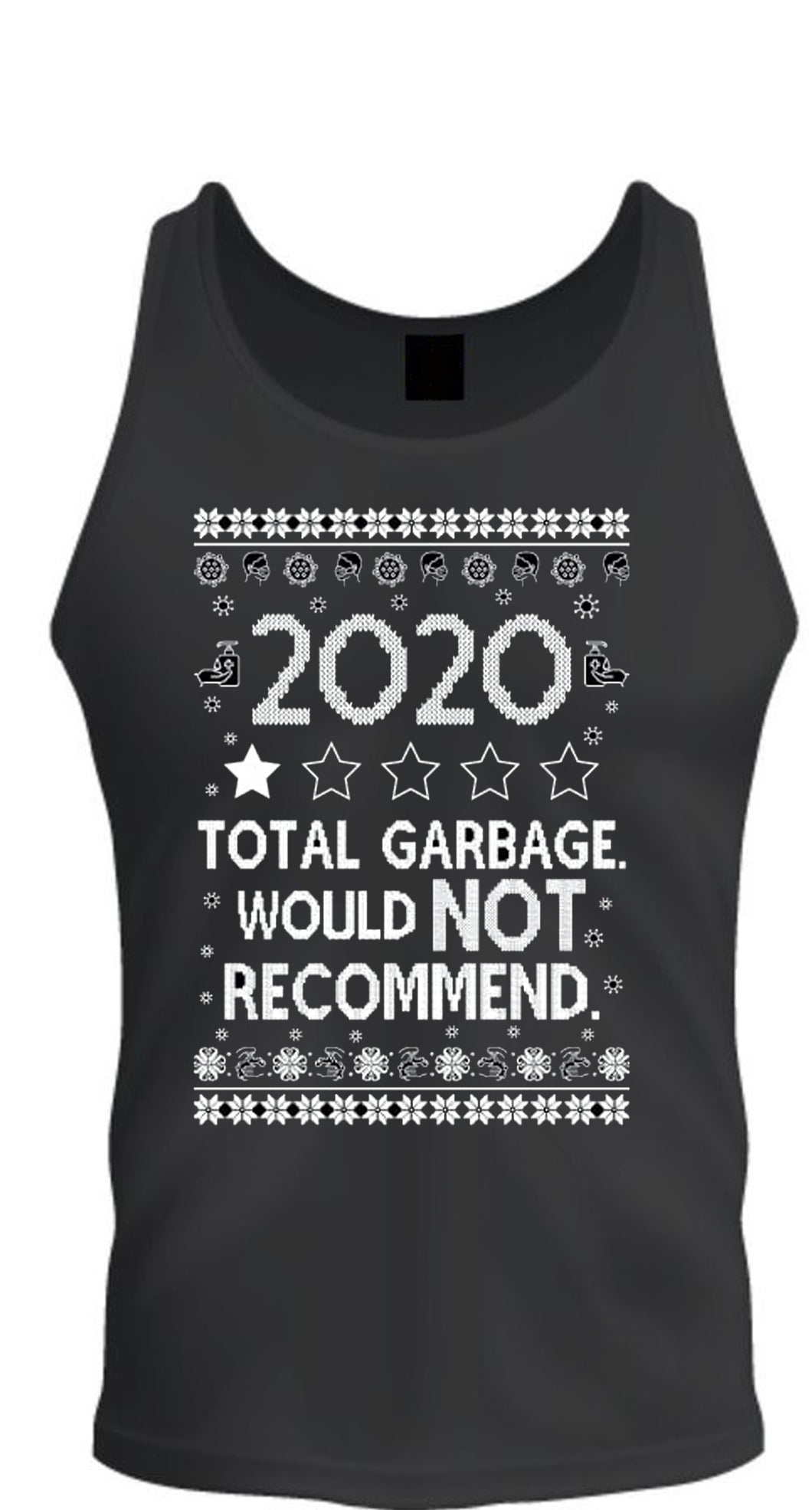 christmas xmas tank top 2020 total garbage would not recommend tee s -2xl black tank top