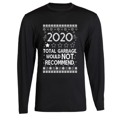 christmas xmas long sleeve 2020 total garbage would not recommend t-shirt tee s - 2xl black long sleeve tee