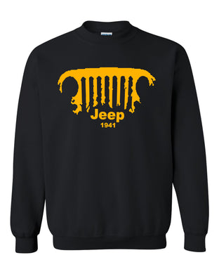 yellow jeep sweatshirt/// jeep only in a jeep 1941 // 2xl /// 4x4 ///off road unisex crewneck sweatshirt tee