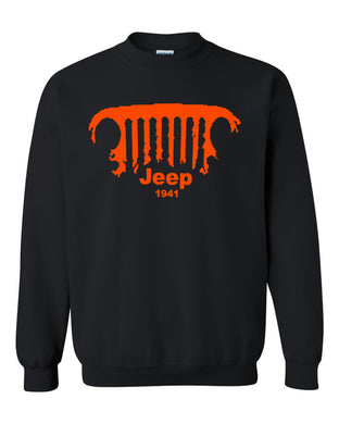 orange jeep sweatshirt/// jeep only in a jeep 1941 // 2xl /// 4x4 ///off road unisex crewneck sweatshirt tee