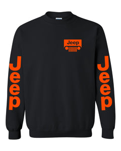 jeep sweatshirt /// orange jeep // s-5xl /// 4x4 /// off road unisex crewneck sweatshirt tee