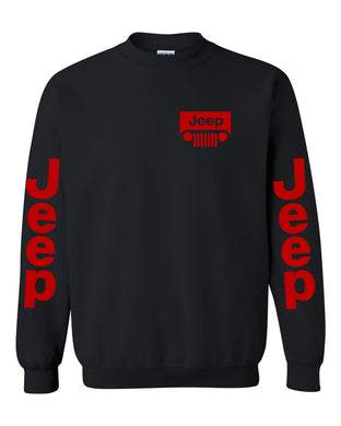 jeep sweatshirt /// red jeep // s-5xl /// 4x4 /// off road unisex crewneck sweatshirt tee