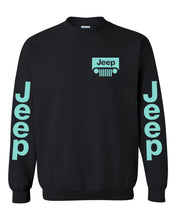 Load image into Gallery viewer, jeep sweatshirt /// mint green jeep // s-5xl /// 4x4 /// off road unisex crewneck sweatshirt tee