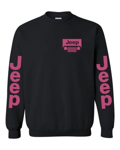 jeep sweatshirt /// pink jeep // s-5xl /// 4x4 /// off road unisex crewneck sweatshirt tee