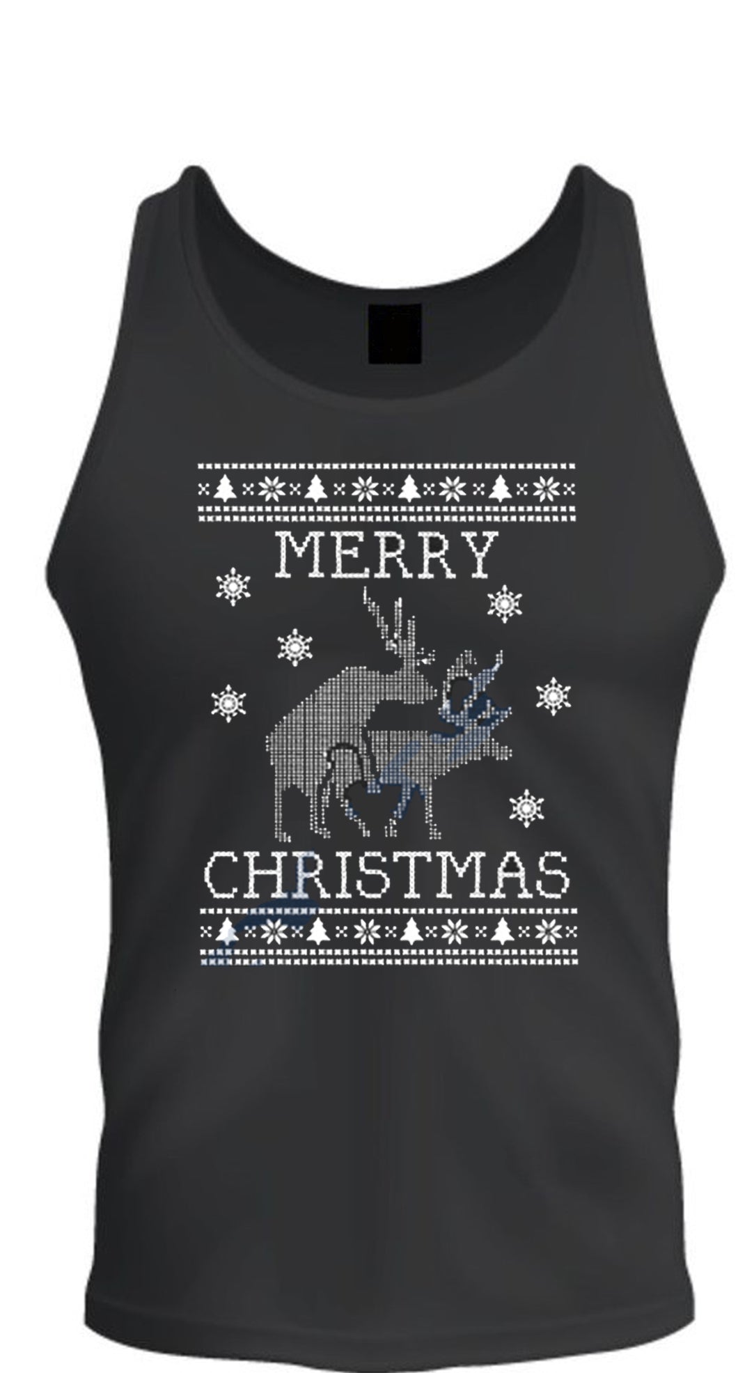 christmas tee merry christmas santa deer christmas tee s -2xl black tank top