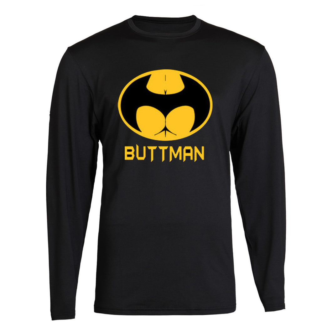 buttman batman long sleeve s - 2xl black long sleeve tee