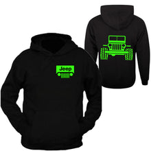 Load image into Gallery viewer, neon green jeep hoodie sweatshirt all sizes