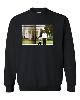 pablo escobar with his son in the white house unisex crewneck sweatshirt tee