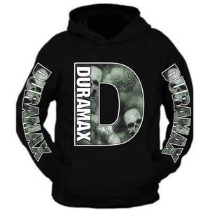 duramax big design all colors black hoodie hooded sweatshirt skull
