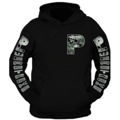 power stroke skull pocket design color black hoodie hooded sweatshirt