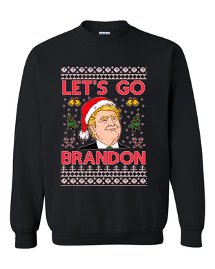 let's go brandon trump xmas crewneck sweatshirt tee heavyweight crewneck sweatshirt