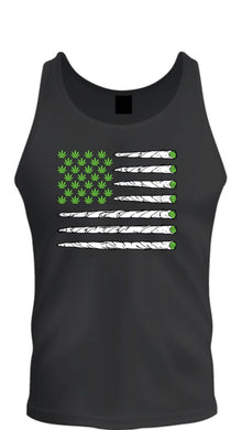 usa flag weed tee s -2xl black tank top