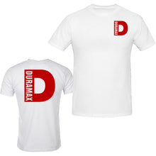Load image into Gallery viewer, duramax red big design t-shirt unisex color black &amp; white tee