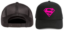 Load image into Gallery viewer, superman hats snap back cap one size fits most all colors neon pink / one size