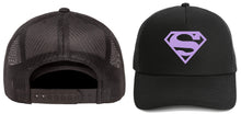 Load image into Gallery viewer, superman hats snap back cap one size fits most all colors lavender / one size