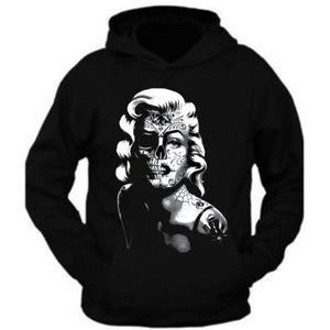 Skull Zombie Face Marilyn Monroe Hoodies Sweatshirt S - 5XL