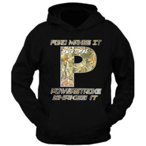 powerstroke color pocket diesel power hoodie front & back ford power stroke diesel hoodie camo ford make it ( front only )