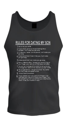 father's day gift for dad shirt rules for dating my son soft premium unisex t-shirt tank top