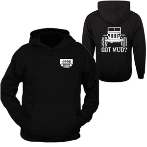 jeep hoodie pocket /// white jeep sweatshirt got mud // s-2xl /// 4x4 /// off road