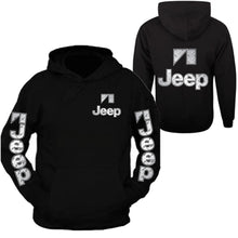 Load image into Gallery viewer, jeep silver tee /// silver metal tee// s-2xl /// 4x4 /// off road black hoodie hooded sweatshirt