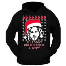 Load image into Gallery viewer, christmas hoodie all i want for christmas is snow santa ugly christmas sweater