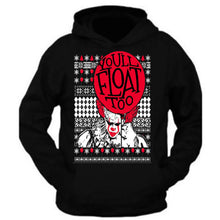 Load image into Gallery viewer, christmas hoodie you all float too  santa ugly christmas sweater