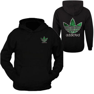 addicted weed leaf hoodie sweatshirt