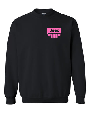 pink jeep sweatshirt unisex crewneck sweatshirt tee