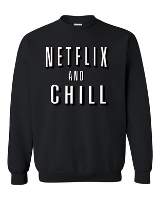 netflix movie netflix and chill halloween costum unisex crewneck sweatshirt tee