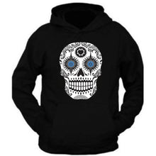 Load image into Gallery viewer, sugar skull roses eyes day of the dead hoodie mexican gothic los muertos tee