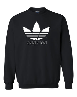 addicted tee sweatshirt weed blunt kush dope swag marijuana shirt flag unisex black crewneck sweatshirt tee