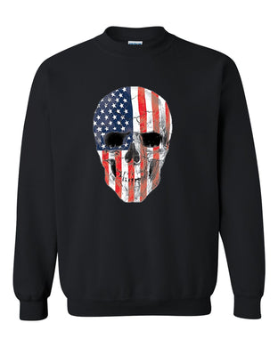 american skull hoodie tee patriotic merica usa pride unisex black crewneck sweatshirt tee