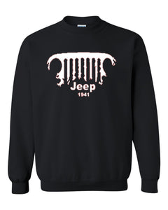 jeep sweatshirt/// white jeep only in a jeep 1941 // 2xl /// 4x4 ///off road unisex crewneck sweatshirt tee