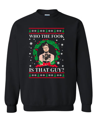merry chrithmith who the fook is that guy ugly christmas sweater unisex crewneck sweatshirt tee