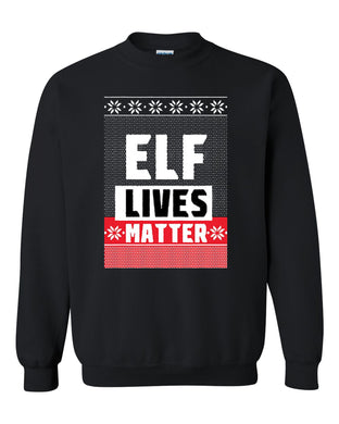 christmas elf lives matter ugly christmas sweater unisex crewneck sweatshirt tee