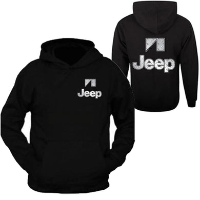 jeep silver tee /// silver metal tee// s-2xl /// 4x4 /// off road black hoodie hooded sweatshirt