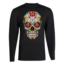 Load image into Gallery viewer, sugar skull roses eyes day of the dead mexican gothic los muertos tee long sleeve tee