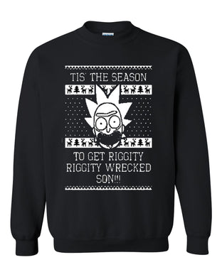 christmas is the season to get riggity christmas sweater xmas crewneck sweatshirt tee