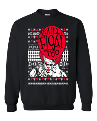 christmas you all float too santa ugly christmas sweater xmas crewneck sweatshirt tee