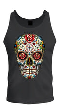 Load image into Gallery viewer, sugar skull roses eyes day of the dead mexican gothic los muertos teetee tank top
