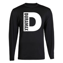 Load image into Gallery viewer, white duramax d long sleeve tee