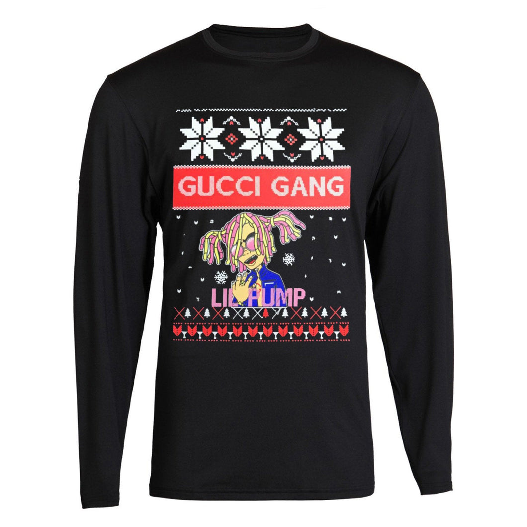 christmas gucci gang raper lil pump christmas long sleeve tee