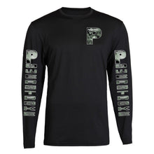 Load image into Gallery viewer, power stroke skull pocket design color black long sleeve tee