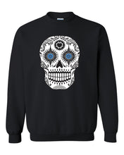 Load image into Gallery viewer, sugar skull roses eyes day of the dead crewneck mexican gothic los muertos tee
