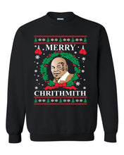 Load image into Gallery viewer, merry chirithmith mike tyson ugly christmas crewneck sweatshirt tee