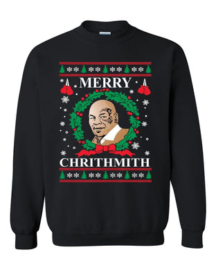 merry chirithmith mike tyson ugly christmas crewneck sweatshirt tee