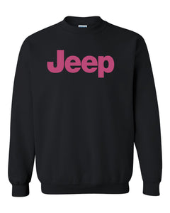 pink jeep sweatshirt unisex crewneck sweatshirt tee