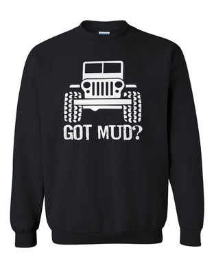 jeep crewneck white jeep sweatshirt got mud // s-2xl /// 4x4 /// off road unisex black crewneck sweatshirt tee