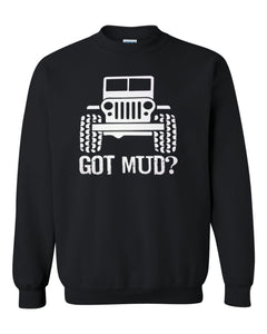 jeep crewneck white jeep sweatshirt got mud // s-2xl /// 4x4 /// off road unisex black crewneck sweatshirt tee