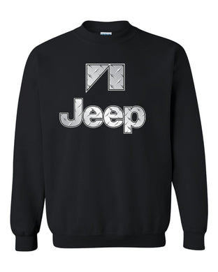 jeep silver tee /// silver metal tee// s-2xl /// 4x4 /// off road black  unisex black crewneck sweatshirt tee